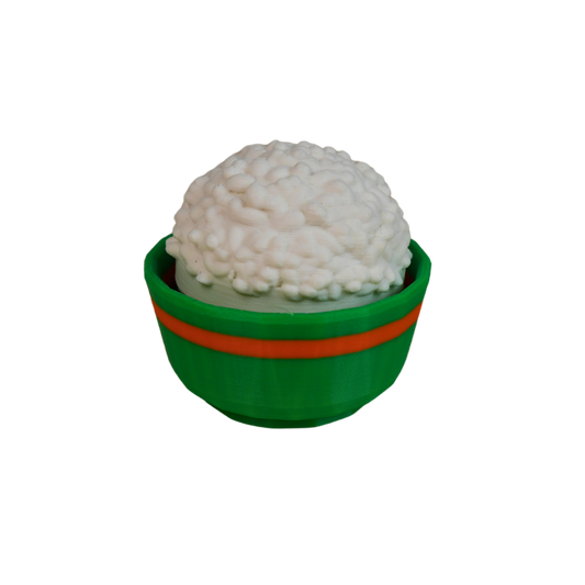 llavero antiestrés beetle print bowl de arroz con clicker detalle frontal textura realista 3d