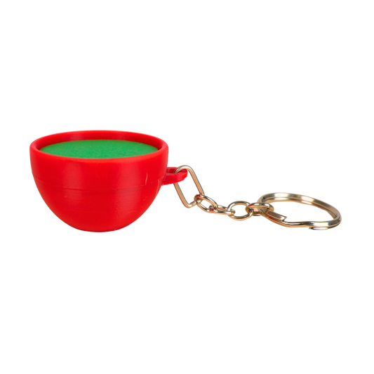 llavero antiestrés beetle print taza de té verde vista lateral con diseño compacto