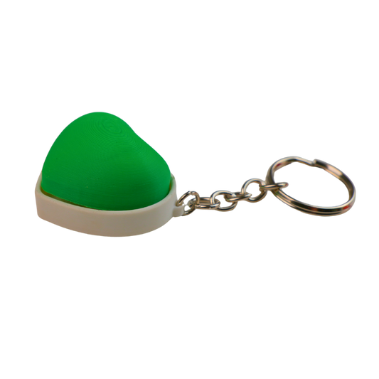 llavero fidget antiestrés beetle print corazón vista lateral boton clicker
