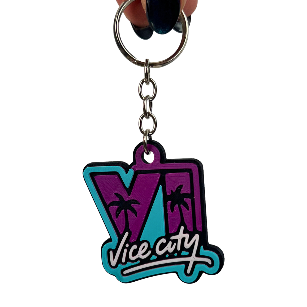 Reverso del llavero Vice City 3D Beetle Print en color negro mostrando la parte posterior de la miniatura