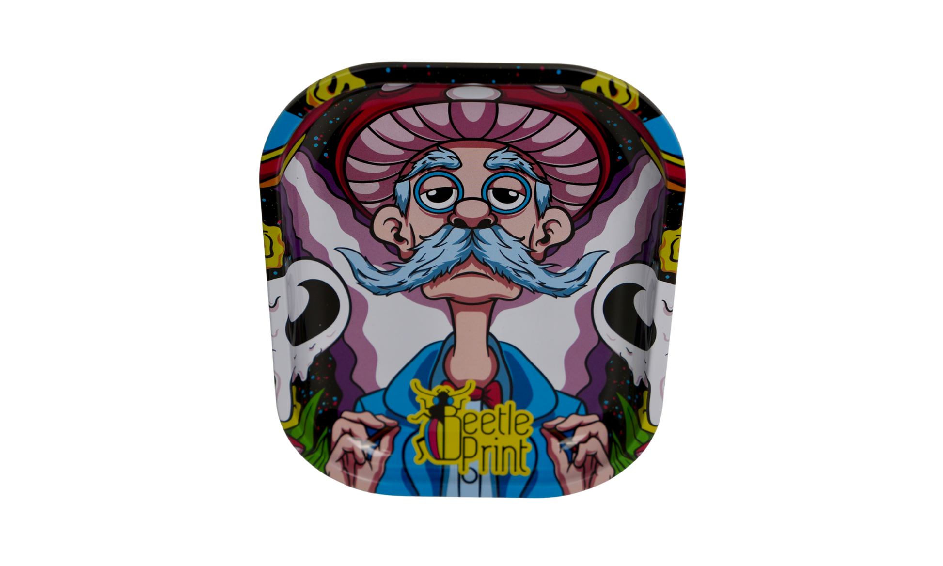 Beetle Print metal rolling tray packaging presentation