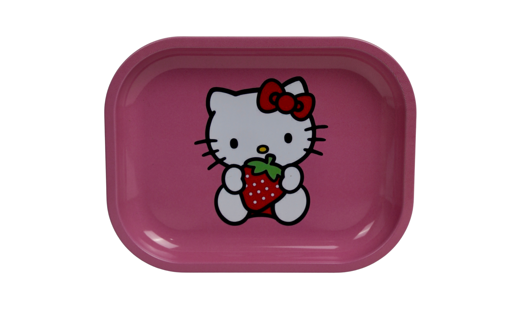Pink kawaii cat metal rolling tray by Beetle Print