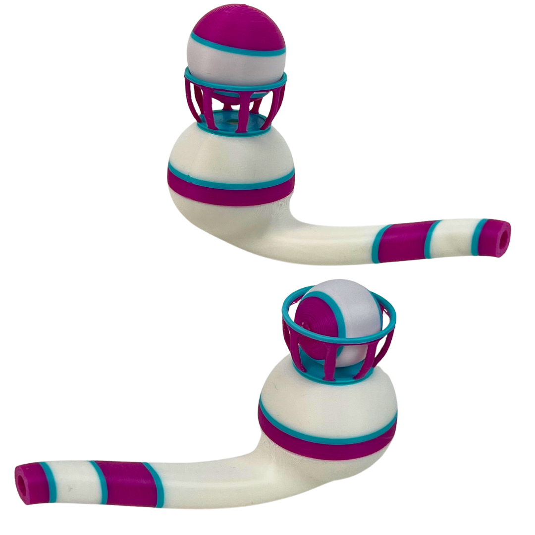 Detalle del minijuego de habilidad Beetle Print con pelotas 3D y diseño pensado para practicar puntería