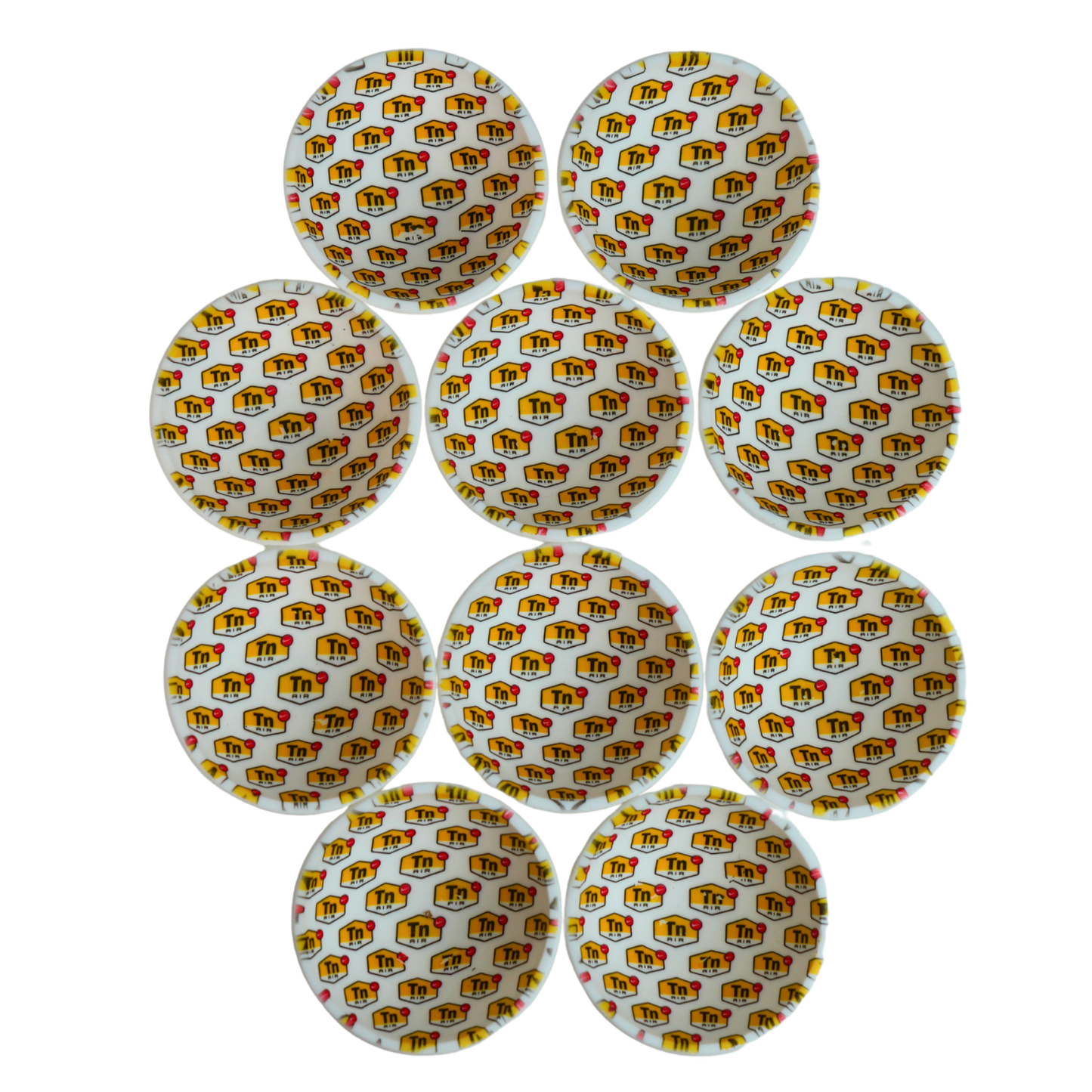 Conjunto de 10 bowls de silicona diseño DIR con pequeños defectos estéticos de impresión.
