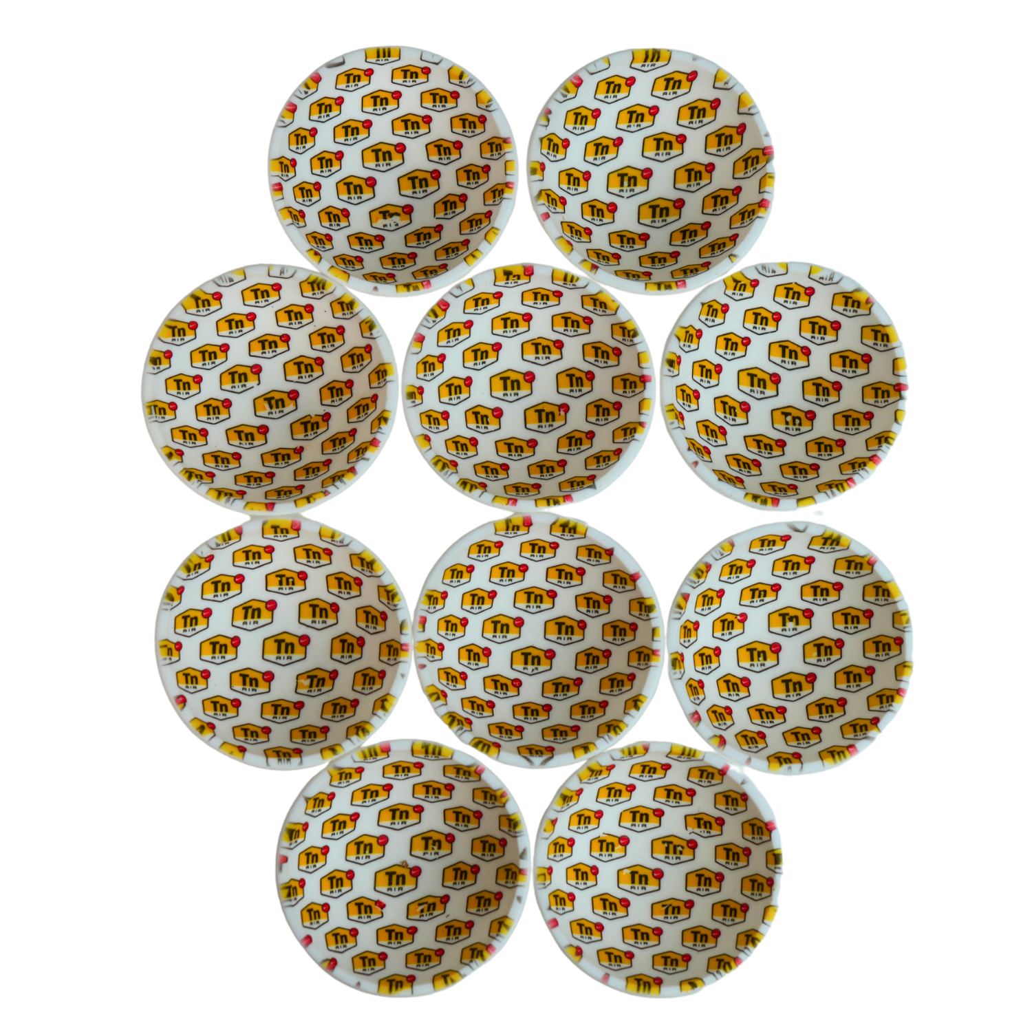 Conjunto de 10 bowls de silicona diseño DIR con pequeños defectos estéticos de impresión.