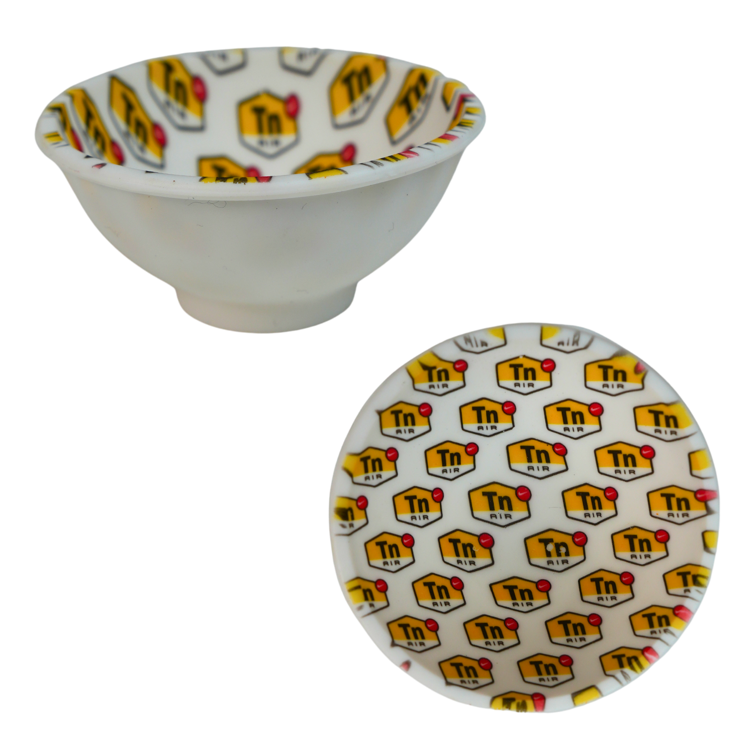 Detalle de un bowl de silicona diseño DIR con pequeños defectos estéticos de impresión.