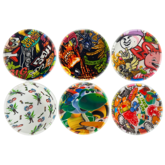 Pack de 6 bowls de silicona Beetle Print con seis diseños gráficos variados vistos desde arriba