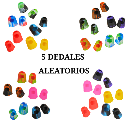 Pack de dedales de silicona Beetle Print en colores aleatorios y diseños variados.