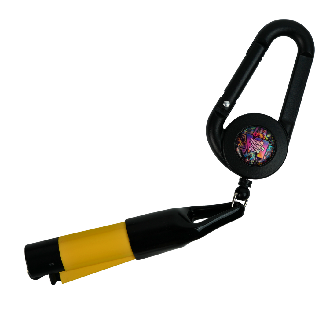 Lighter Leash GTA VI holográfico negro con mosquetón y cable extensible
