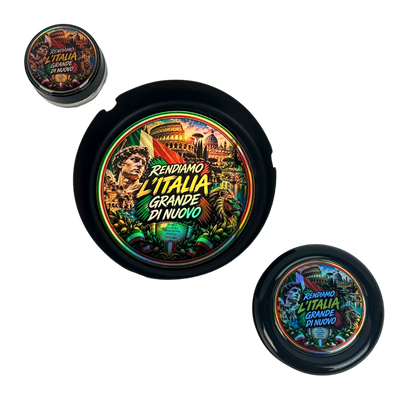 Pack Beetle Print Italia holográfico 3 en 1 con cenicero, molinillo y tarro de vidrio de 5 ml a juego