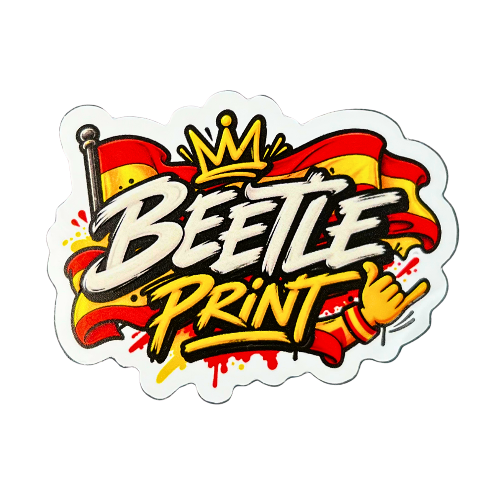 Pegatina Beetle Print con bandera de España y diseño gráfico