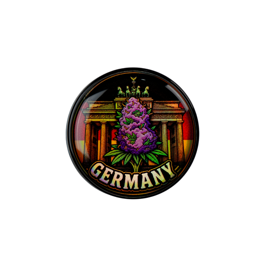 Detalle de tapa personalizada del tarro Germany 5ml colección países