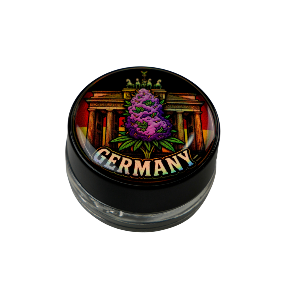 Tarro United Kingdom 5ml de vidrio premium con diseño full color y tapa personalizada