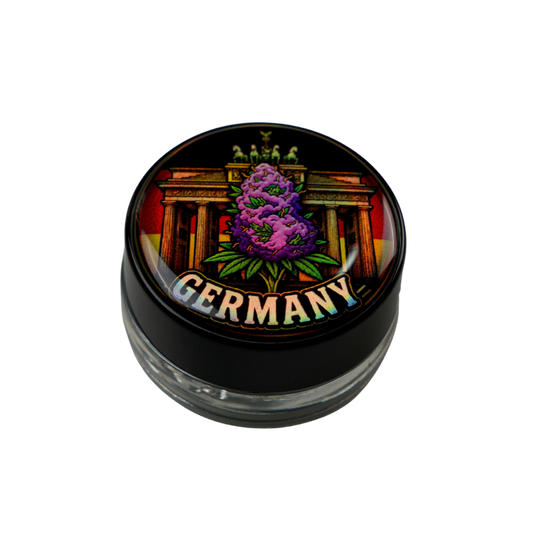 Tarro United Kingdom 5ml de vidrio premium con diseño full color y tapa personalizada