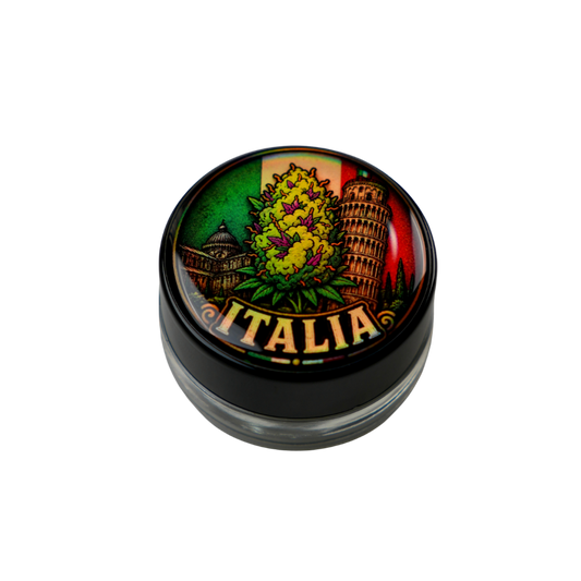 Tarro Italia 5ml de vidrio premium con diseño full color y tapa personalizada