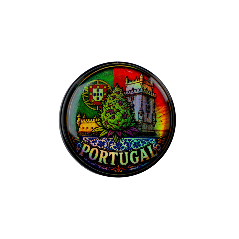 Detalle de tapa personalizada del tarro Portugal 5ml colección países