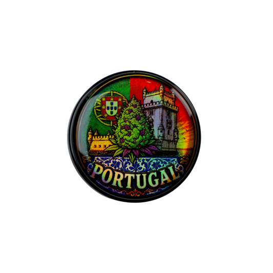 Detalle de tapa personalizada del tarro Portugal 5ml colección países