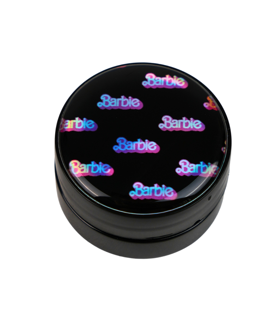 Tarro de silicona Beetle Print con diseño Barbie sobre fondo negro