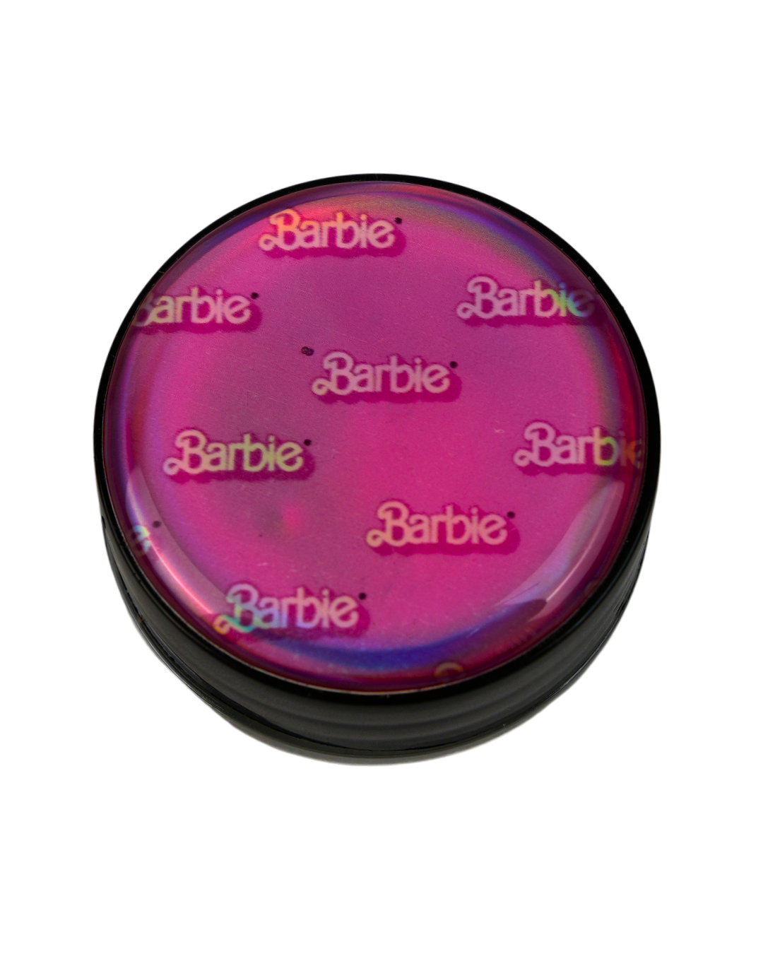 Tarro de silicona Beetle Print con diseño holográfico rosa inspirado en Barbie
