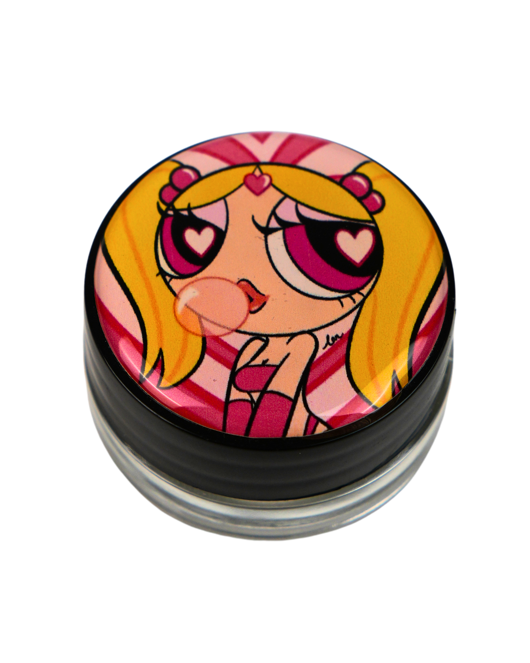 Tarro de silicona Beetle Print con diseño cartoon de chica en tonos rosas