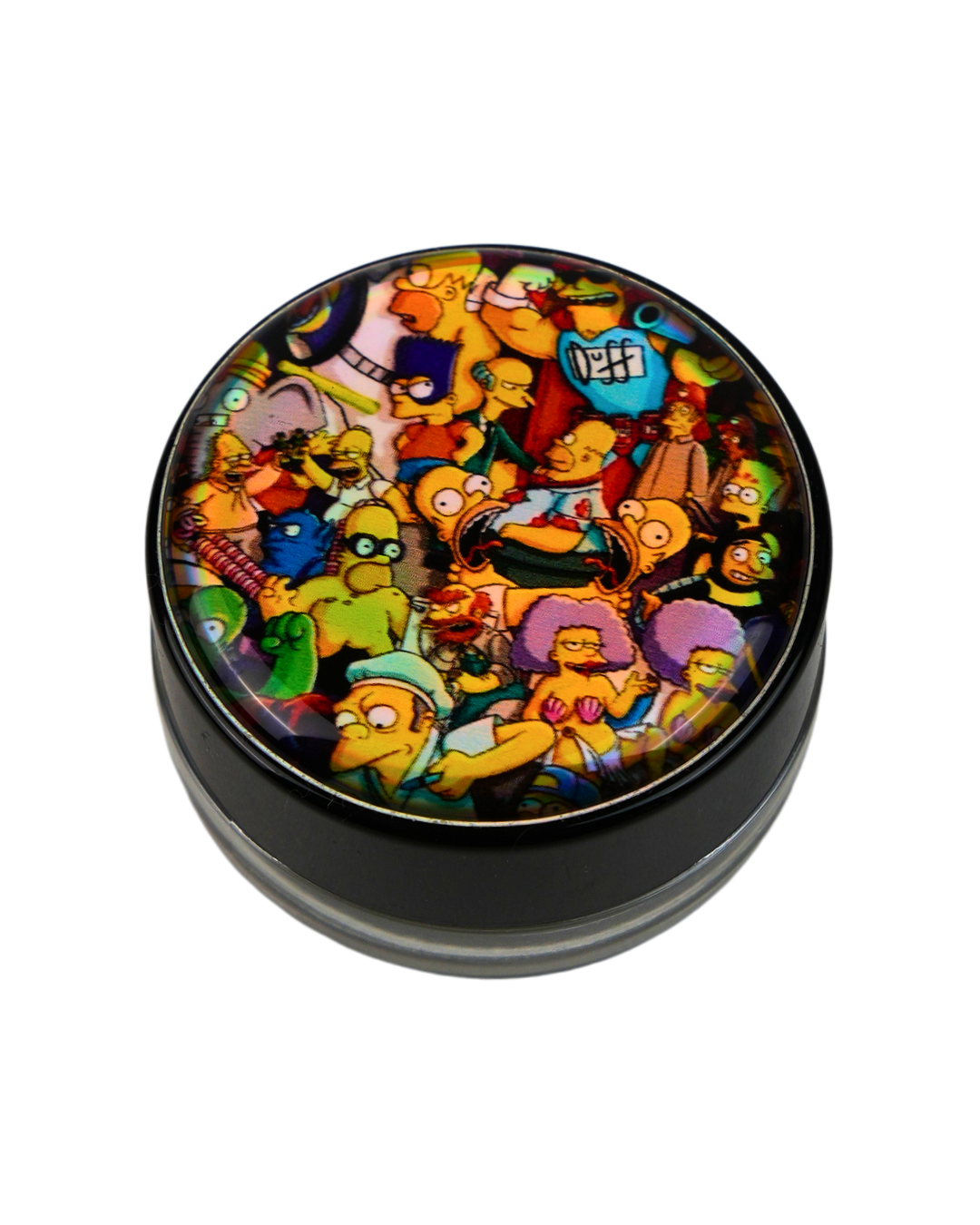 Tarro de silicona Beetle Print con collage de personajes de Los Simpsons