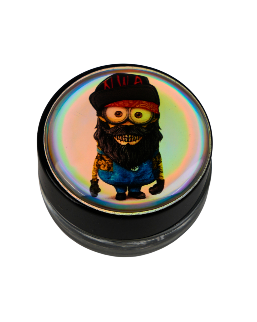 Tarro de silicona holográfico Beetle Print con personaje estilo Minion KIWA.