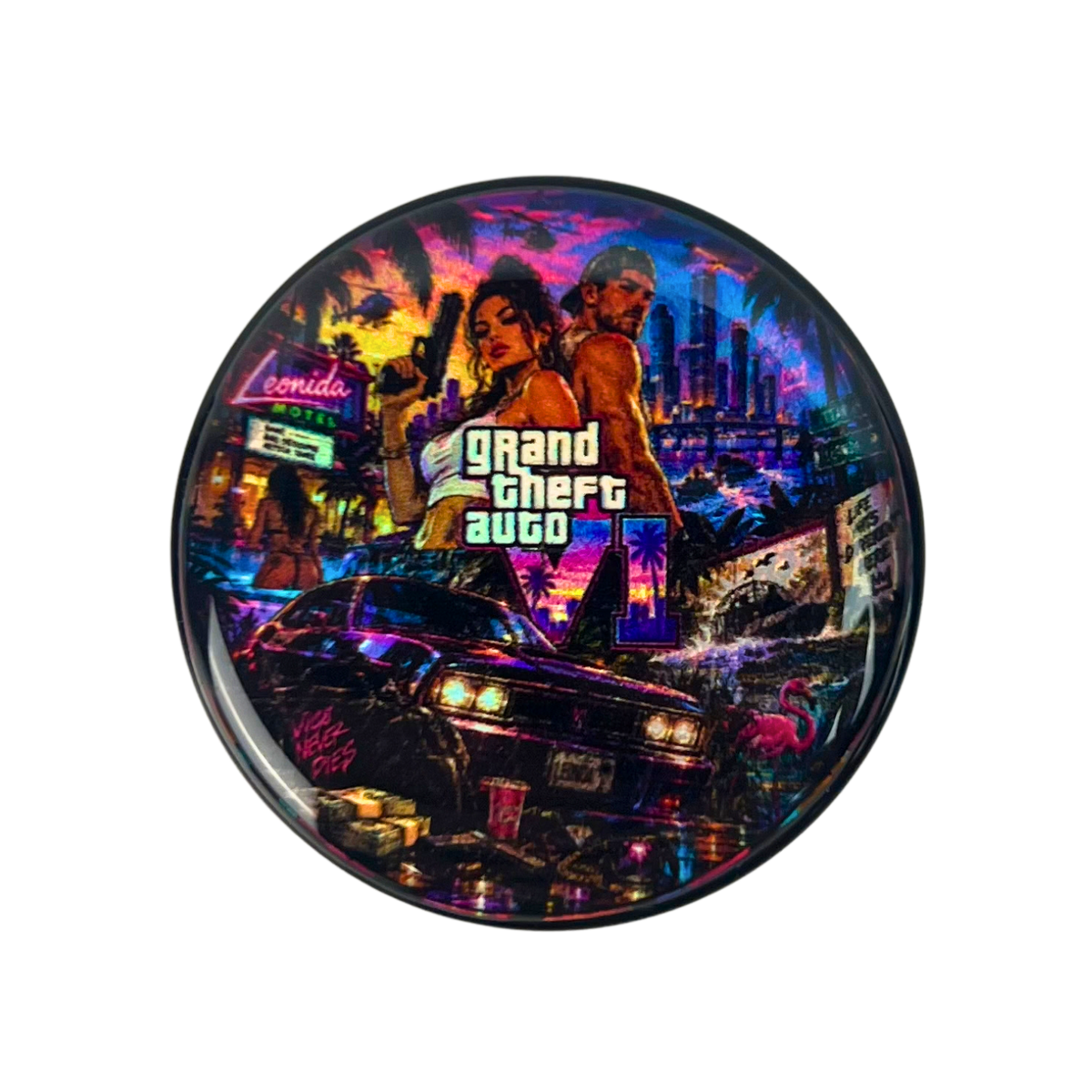 Tarro de vidrio Beetle Print GTA de 5 ml con diseño holográfico 4