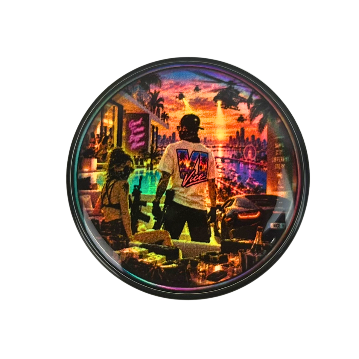 Tarro de vidrio Beetle Print GTA de 5 ml con diseño holográfico 6