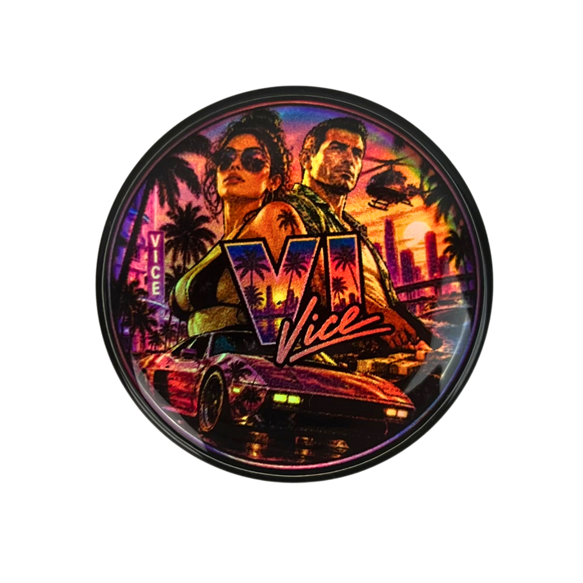 Tarros de vidrio Beetle Print GTA de 5 ml con varios diseños holográficos de la colección