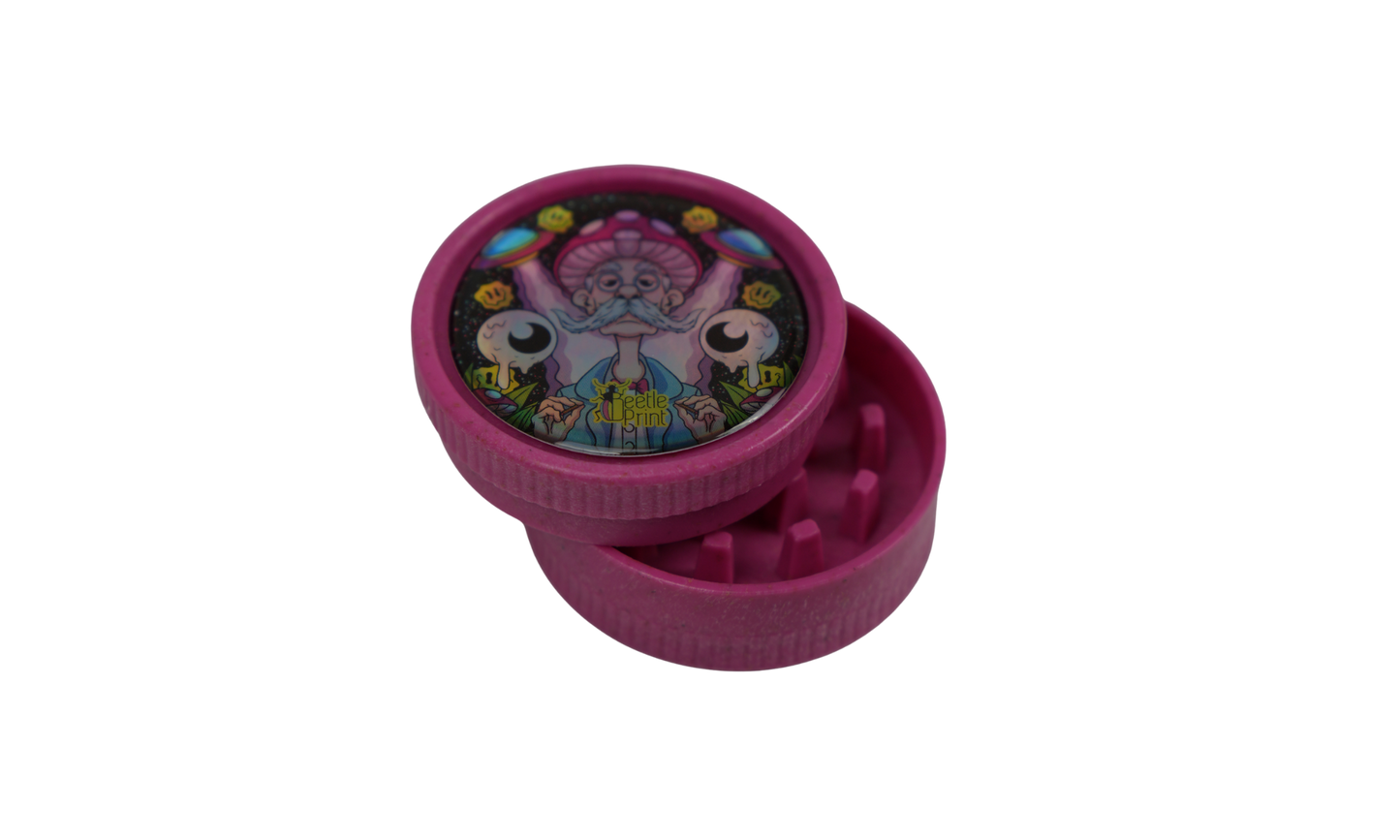 Grinder biodegradable Beetle Print® negro con Logo B, molinillo ecológico compacto de diseño minimalista