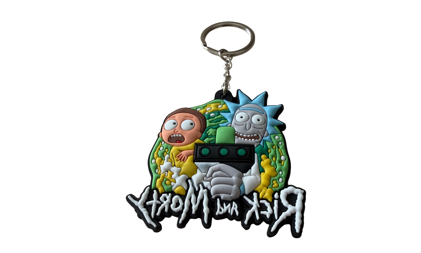Llavero de Silicona Dúo Espacial | Cartoon 3D + Logo en Relieve