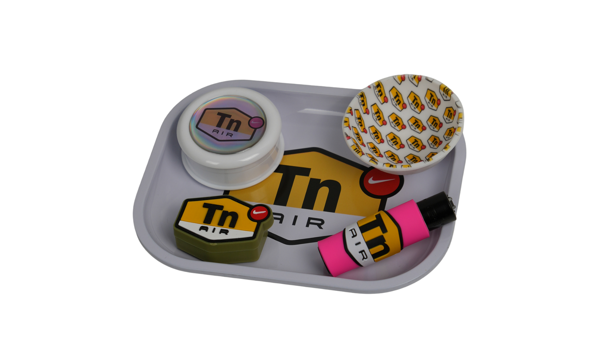 Metal rolling tray used as rolling surface with minimal aesthetic