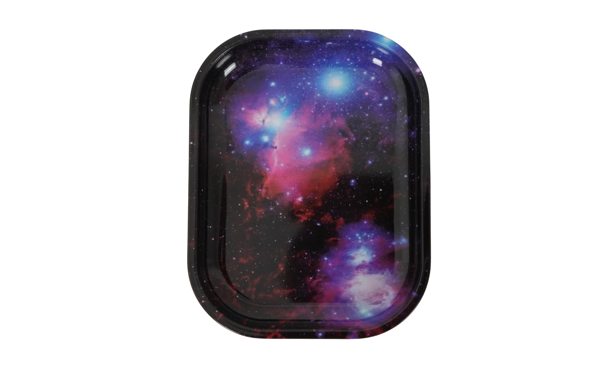 Metal rolling tray with cosmic galaxy nebula design
