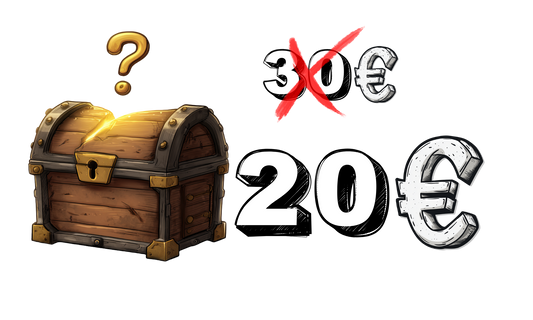 Mystery Box Beetle Print de 20 euros con cofre sorpresa e interrogación dorada, pack aleatorio de accesorios con valor superior garantizado