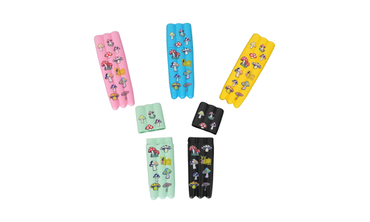 Pack de 5 portaconos Beetle Print® con diseño de setas y capacidad para 3 conos