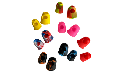Pack de 7 pares de dedales de silicona para evitar mancharse los dedos con extractos y flores