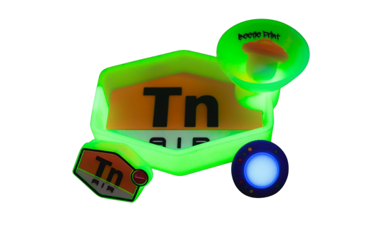 Pack Glow Beetle Print® con bandeja luminosa y wax de silicona glow con logo DIR