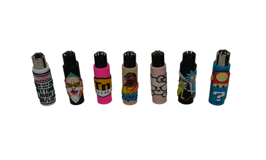 Pack de mechero con funda de silicona Beetle Print® diseño DIR Pink, accesorio funcional y resistente