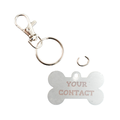 Medidas de grabado chapa para mascota personalizada acero inoxidable 49mm x 29mm