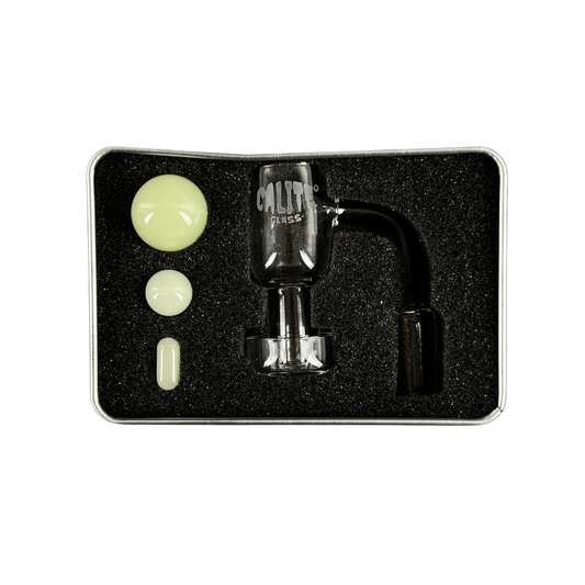 Kit banger de cuarzo con terp pearls y carb cap para extractos caja abierta
