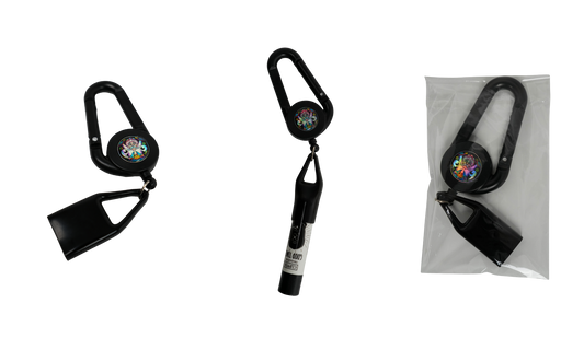 Lighter leash negro retráctil con mosquetón para mechero Beetle Print