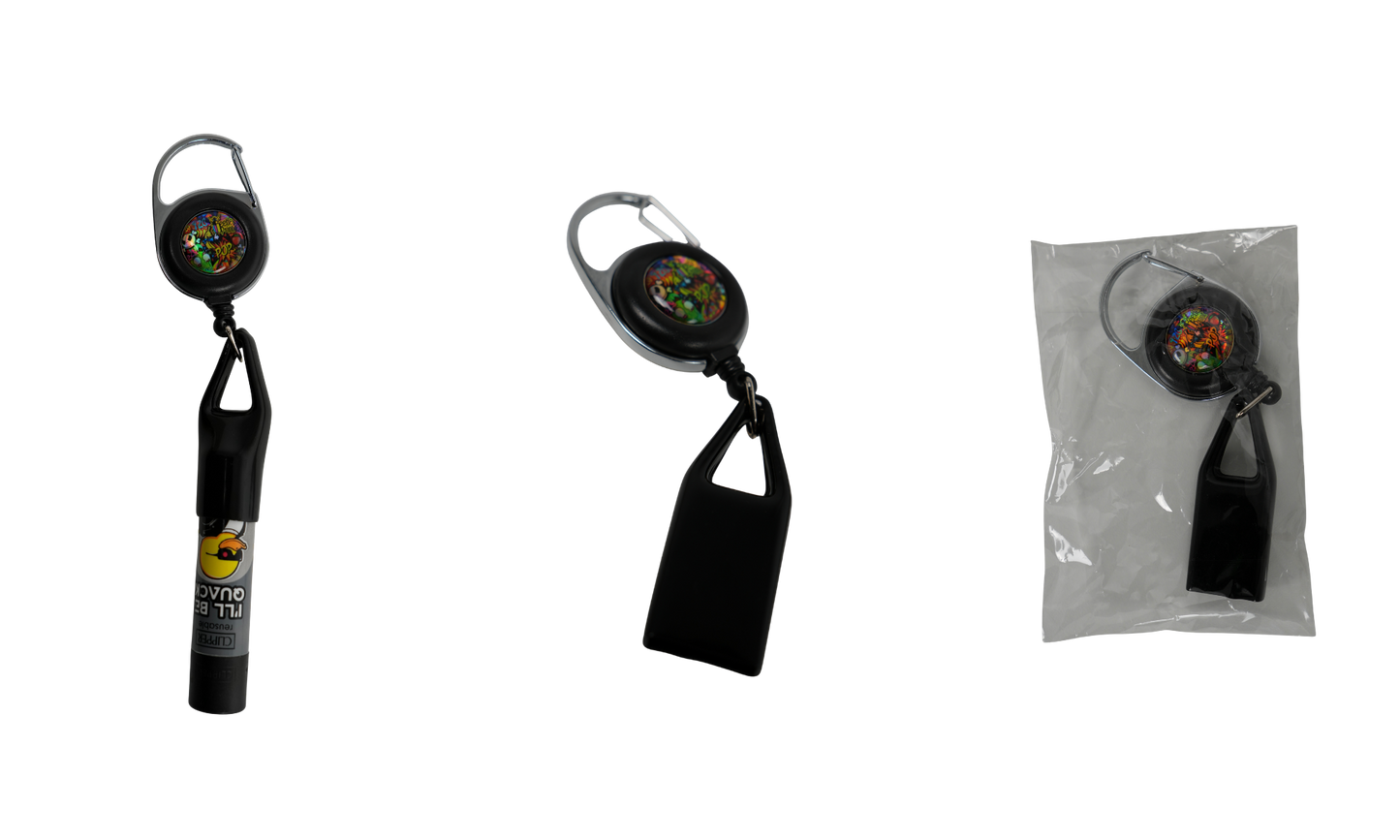 Picamecheros retráctil negro con mosquetón y cable extensible Beetle Print