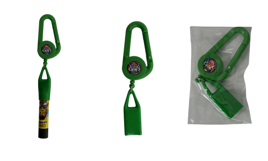 Lighter leash verde retráctil con mosquetón para mechero Beetle Print