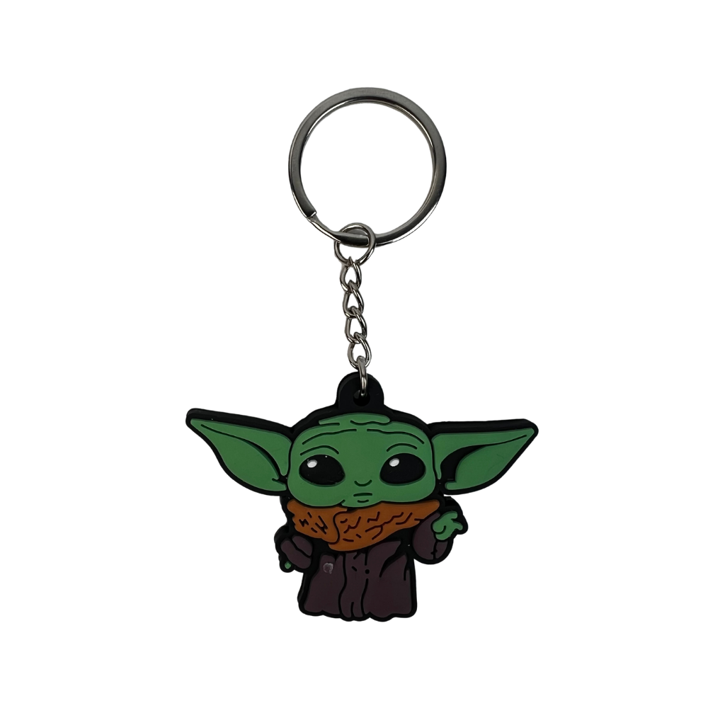 Llavero de silicona con criatura verde estilo fantasía espacial para llaves y mochila