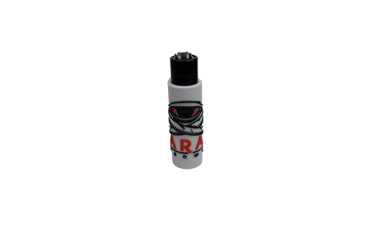 Mechero blanco Beetle Print ARA GROW White vista frontal con funda protectora