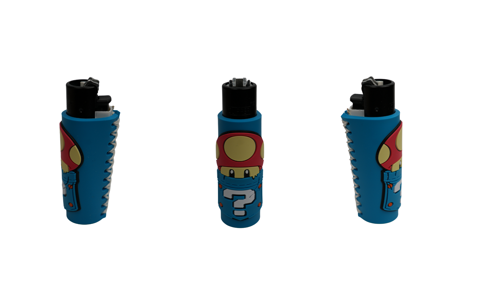 Mechero Beetle Print Gamer Blue Power con funda antideslizante y diseño retro gamer (3 vistas)