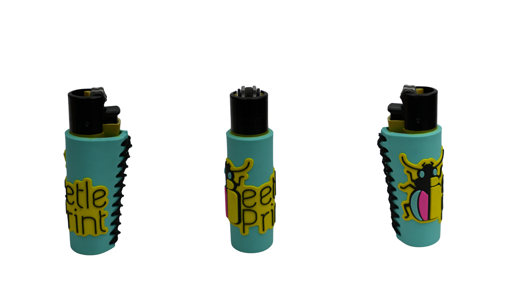 Mechero Beetle Print Original Turquoise con funda antideslizante (3 vistas)