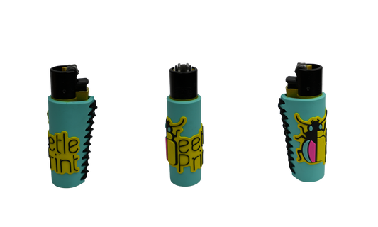 Mechero Beetle Print Original Turquoise con funda antideslizante (3 vistas)