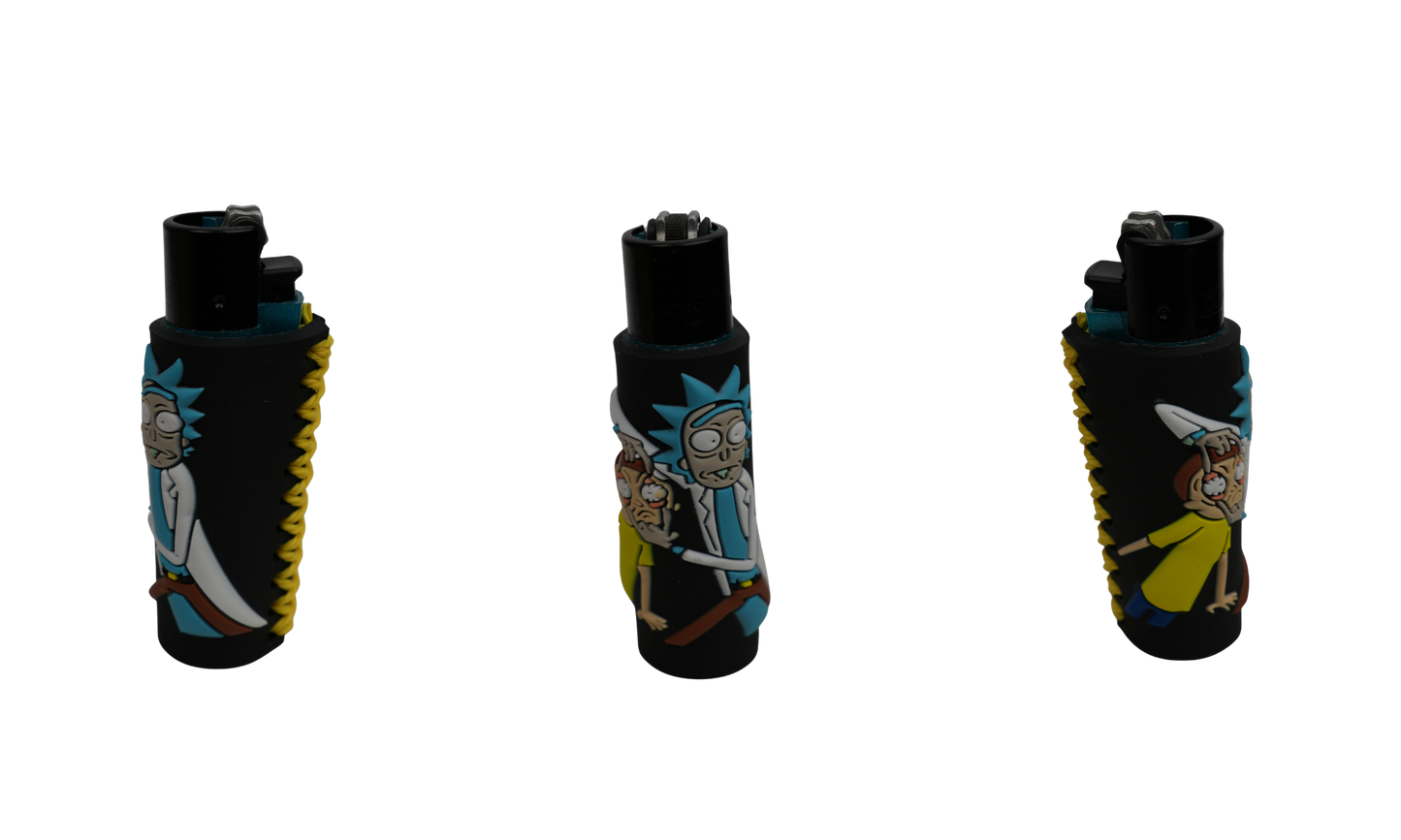 Mechero Beetle Print Portal Duo Black con funda antideslizante y diseño cartoon sci-fi (3 vistas)