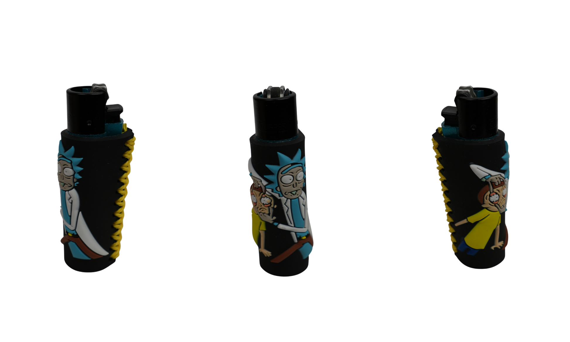 Mechero Beetle Print Portal Duo Black con funda antideslizante y diseño cartoon sci-fi (3 vistas)